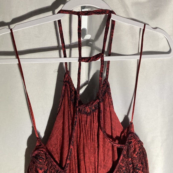 58-11 FREE PEOPLE red pack geometric double dutch flowy tank top M - Picture 8 of 10